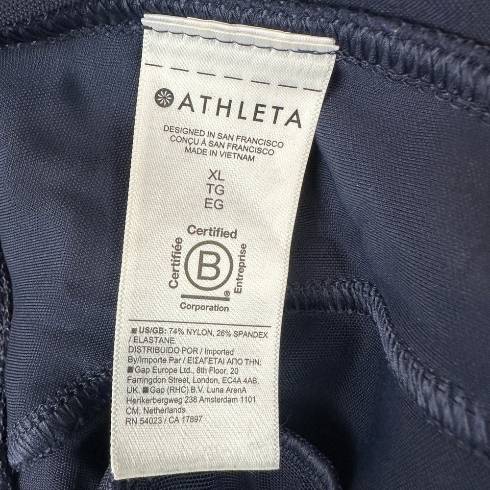 Athleta Delancey Skyline High Rise Legging Navy Womens XL Blue Zip Ankle - Picture 6 of 8